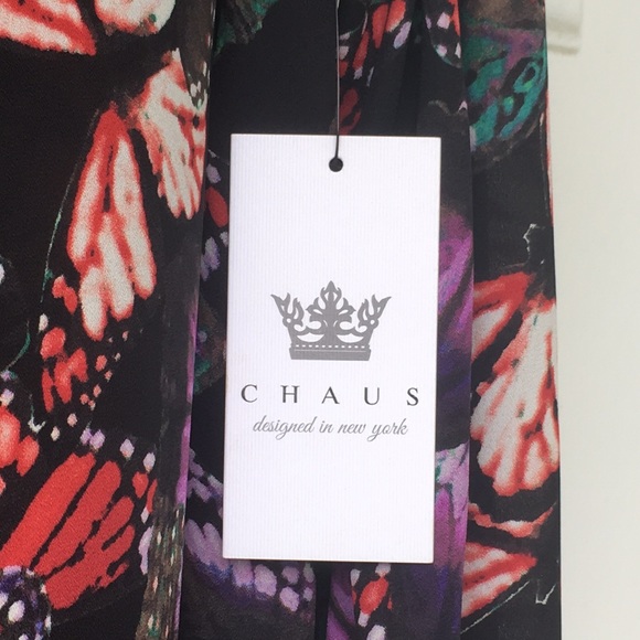 CHAUS "DECADENT BUTTERFLIES" BLOUSE - Picture 6 of 7